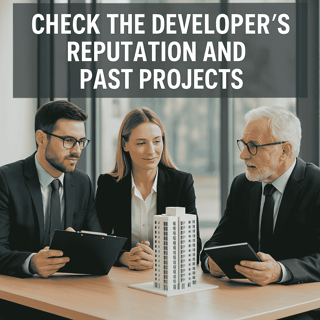 डेवलपर की प्रतिष्ठा और पिछले प्रोजेक्ट्स की जानकारी लें