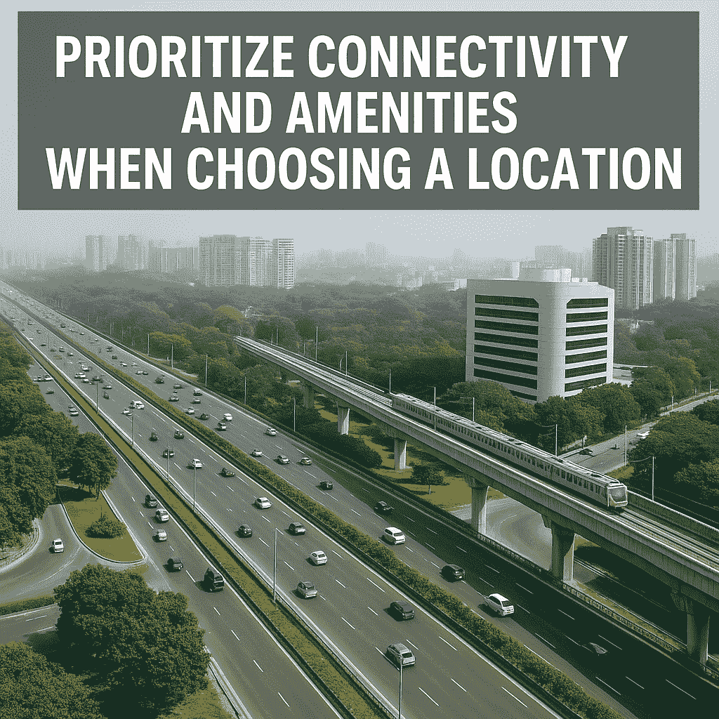लोकेशन चुनते समय कनेक्टिविटी और सुविधाओं को प्राथमिकता दें