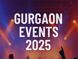 Gurgaon Events 2025 – vibrant city concert with colorful lights and crowd celebrating at night.