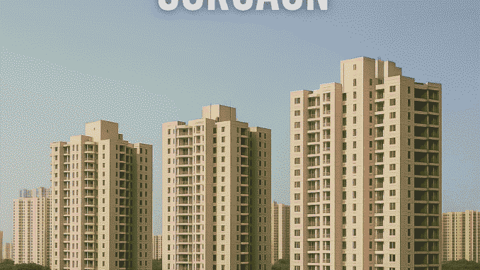 Affordable housing apartments in Gurgaon with modern high-rise buildings and green surroundings