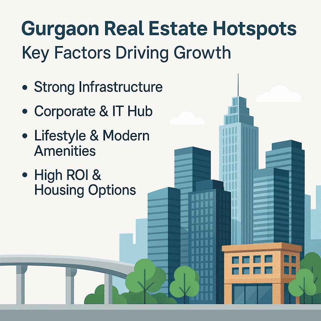 Gurgaon Real Estate Hotspots को बढ़ावा देने वाले मुख्य फैक्टर