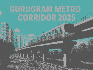 Gurugram Metro Corridor 2025 elevated train with city skyline