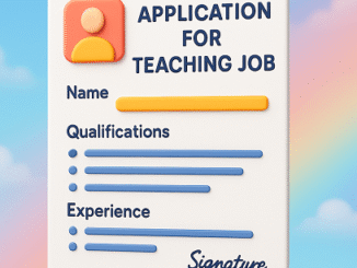Application For Teaching Job in Hindi