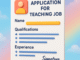 Application For Teaching Job in Hindi