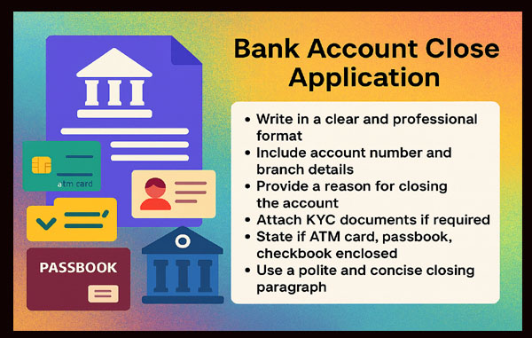 Bank Account Close Application in Hindi