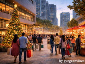 Christmas Sale 2025 in Gurgaon festive mall shopping crowd