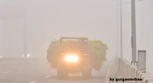 घना कोहरा गुरुग्राम