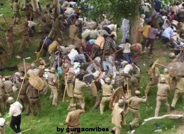 गुरुग्राम में अरावली पहाड़ी में अवैध निर्माण