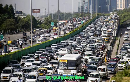 Rajiv Chowk Traffic Jam Gurugram
